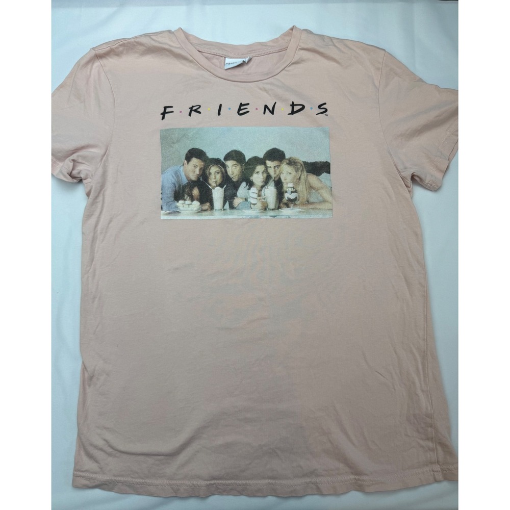 Friends The Television Series Graphic Tee Peach Pink Cast Milkshake Shirt XL